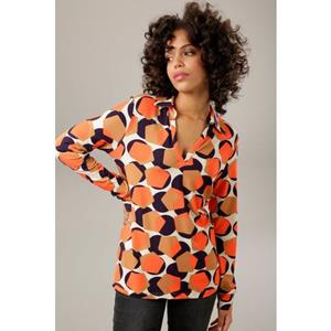 Aniston CASUAL Shirtblouse met trendy retro-patroon - elk stuk is uniek