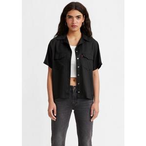 Dames Levis Ember Korte Mouw Bowling Shirt in Zwart