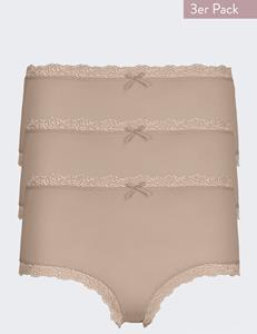 Nina von C 3-pack dames Taille slips - Kanten modal dames onderbroek - Katoenen kruisje