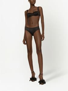 dolce&gabbana Dolce & Gabbana Mid waist satijnen slip - Zwart