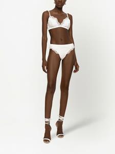 dolce&gabbana Dolce & Gabbana Satijnen string met kant - Wit