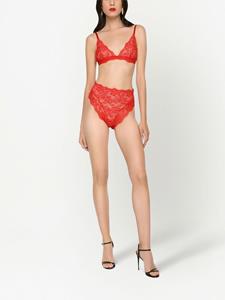 dolce&gabbana Dolce & Gabbana High waist slip met kant - Rood