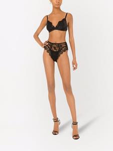 dolce&gabbana Dolce & Gabbana High waist slip met kant - Zwart