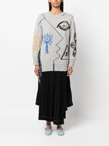 MSGM Plooirok met asymmetrische afwerking - Zwart