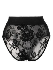dolce&gabbana Dolce & Gabbana Slip met bloemenkant - Zwart