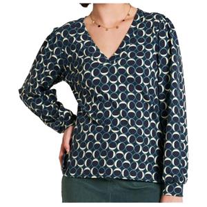 Tranquillo  Women's Jersey-Bluse mit V-Ausschnitt - Longsleeve, blauw