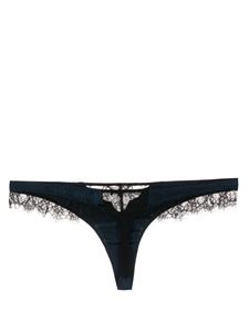 kikidemontparnasse Kiki de Montparnasse Lace Inset silk thong - Blauw