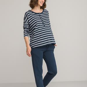 LA REDOUTE COLLECTIONS Pyjama voor zwangerschap en borstvoeding in bio katoen
