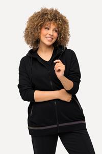 Ulla Popken Sweatjacke Hoodie Kapuze Regenbogen-Reflektorstreifen Langarm