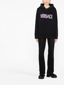 Versace Hoodie met logoprint - Zwart
