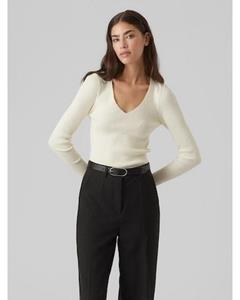 Vero Moda V-Ausschnitt-Pullover "VMEVIE LS V-NECK PULLOVER GA NOOS"