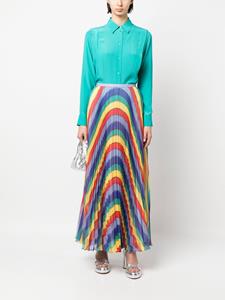 Rochas Plooirok met print - Blauw