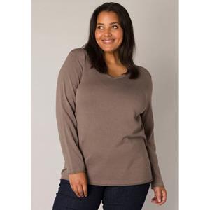 Base Level Curvy V-Ausschnitt-Pullover, mit V-Ausschnitt