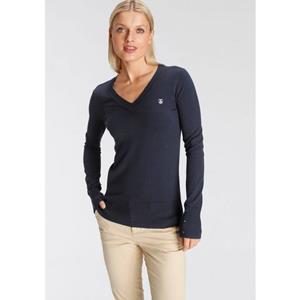 DELMAO V-Ausschnitt-Pullover, mit kleinem Logodruck auf der Brust - NEUE MARKE