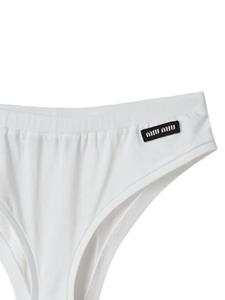 miumiu Miu Miu Slip met logopatch - Wit