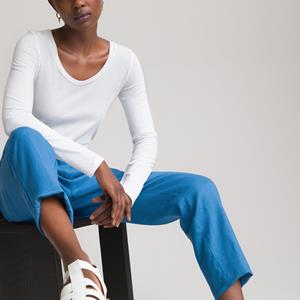 LA REDOUTE COLLECTIONS T-shirt met ronde hals en lange mouwen