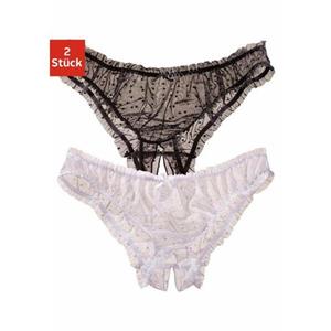 petite fleur gold Slip-ouvert met ruchezoom en stippenmotief (2 stuks)