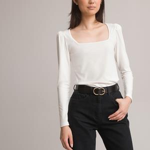 LA REDOUTE COLLECTIONS T-shirt met vierkante hals en lange mouwen