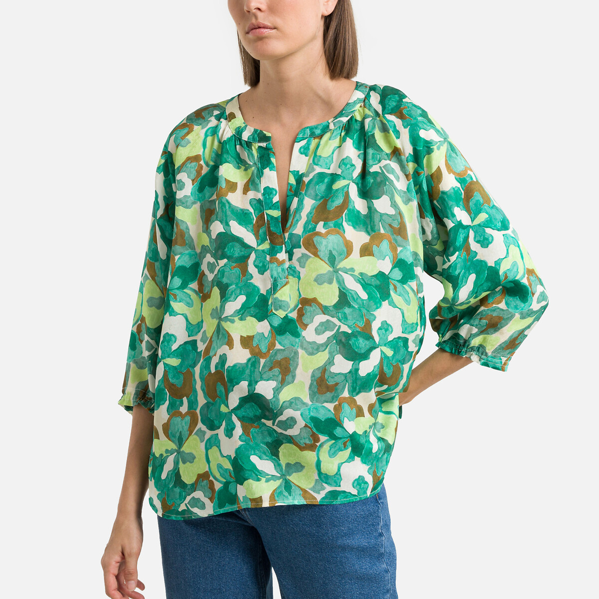 SEE U SOON Bedrukte blouse met lange mouwen