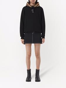 Burberry Geruite hoodie - Zwart