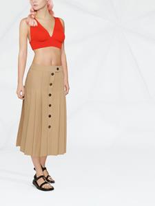 Ferragamo Plooirok met knopen - Beige