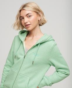 Superdry Vrouwen Essential Logo Hoodie met Rits Groen