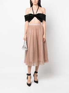 Midi-rok met stippen - Beige