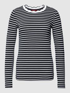 Esprit Langarmshirt Top aus Baumwolljersey mit Bogenkante (1-tlg)