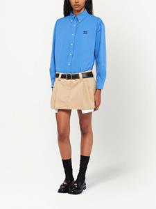 miumiu Miu Miu Mini-rok met geborduurd logo - Beige