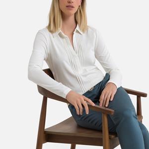 ANNE WEYBURN T-shirt met polokraag en lange mouwen