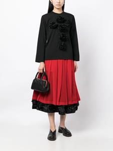 ruffled-trim midi skirt - Rood