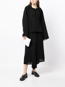 yohjiyamamoto Yohji Yamamoto Hoodie met veters - Zwart