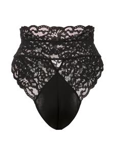 Fleur Du Mal Charlotte kanten high waist slip - Zwart