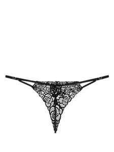 fleurdumal Fleur Du Mal Fleur guipure V-string - Zwart