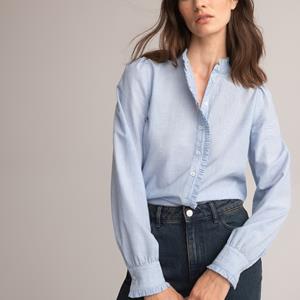 LA REDOUTE COLLECTIONS Hemd, opstaande kraag met volant, lange mouwen