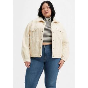 Dames Levis Plus 90s Sherpa Trucker Jacket in Crème