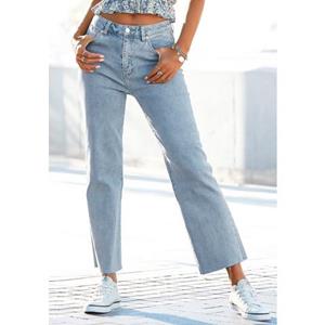 Buffalo Wijde jeans met licht uitgerafelde broekzoom, culotte jeans in 7/8-lengte