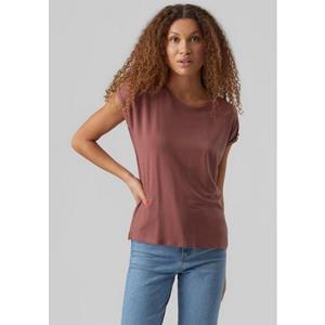 Vero Moda Rundhalsshirt "VMAVA PLAIN SS TOP GAJRS NOOS"