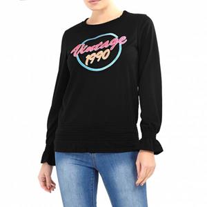 Brave Soul Izzi Dames Sweatshirt LSS-272IZZI ZWART