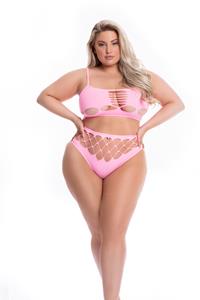 pinklipstick Pink Lipstick - Top met cut out en taile slip - Roze