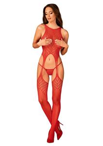 Bodystocking N122 mit geometrischem Muster von Obsessive