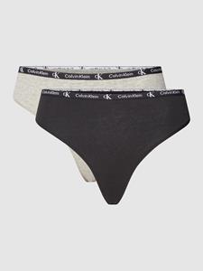 Calvin Klein Jeans String in effen design, model 'MODERN THONG' in een set van 2 stuks