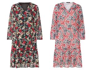 esmara Dames chiffonjurk (34, Blauw/rood)