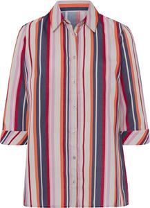 Dames Longline blouse zand-marine-gestreept Größe