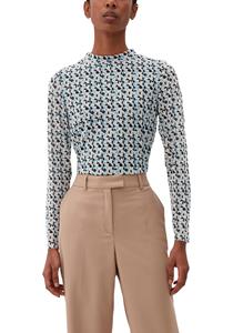 s.Oliver BLACK LABEL Langarmshirt "S.Oliver BLACK LABEL Damen T-Shirt", mit Jacquardmuster