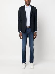 Jeans met logopatch - Blauw