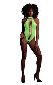 Ouch! Glow in the Dark Hoog uitgesneden Body - Groen
