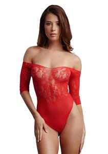 Le Desir Kruisloze Rhinestone Teddy - Rood