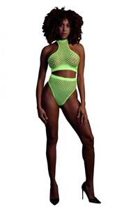 Ouch! Glow in the Dark Top met hoge Taille Slip - Groen