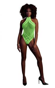 Ouch! Glow in the Dark Body met halterhals - Groen